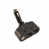Разветвитель на 2 гнезда + 1 USB (IN-CAR)